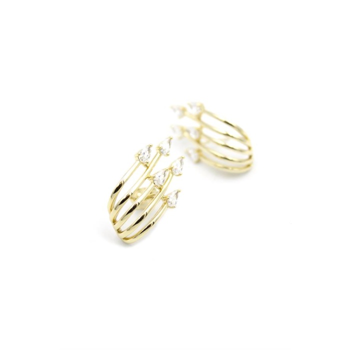 Taşlı Küpe - Altın