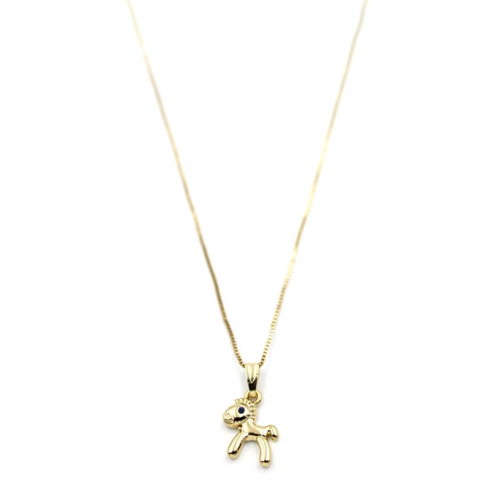 Peluş At Figürü Kolye - Altın