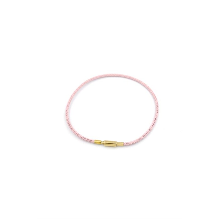 Çelik Hasır İp Bileklik - Pembe