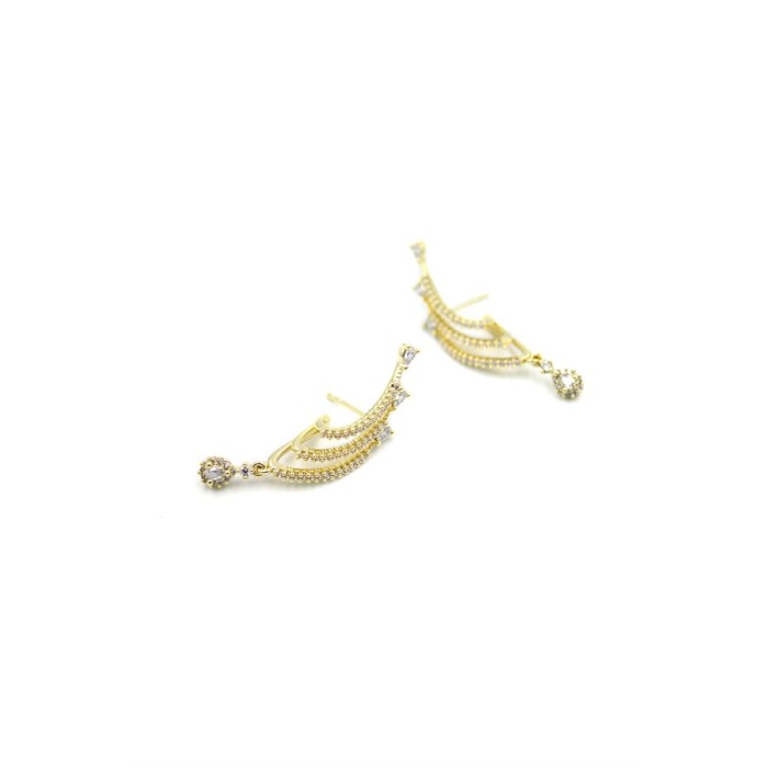 Taşlı Küpe - 14K Altın