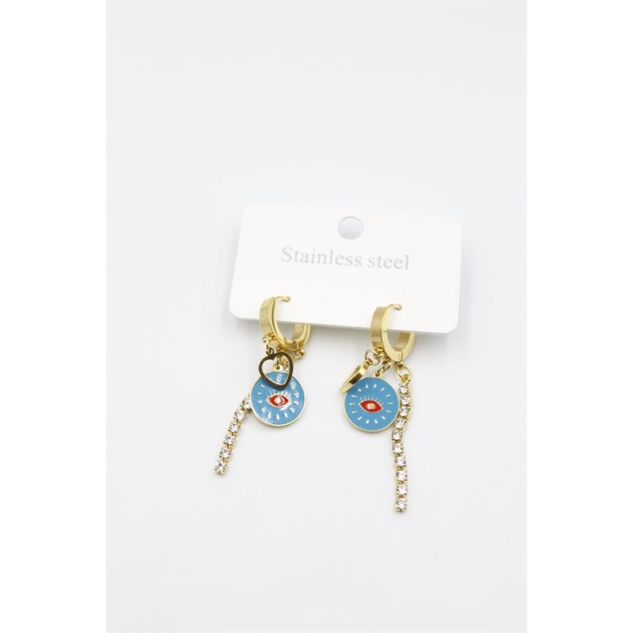 Taşlı Küpe - Altın