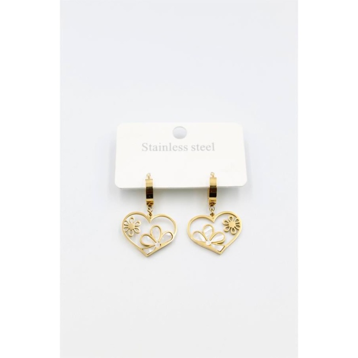 Sedef Çiçek Küpe - Altın