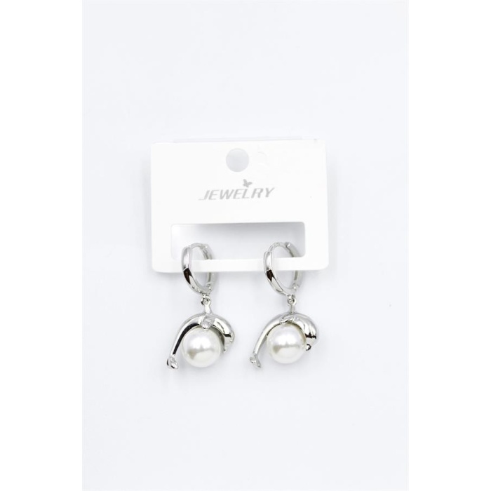 İncili Yunus Küpe - Gümüş