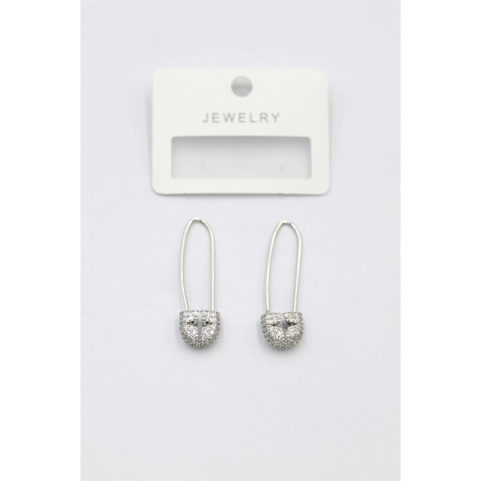 Taşlı Filkete Küpe - Gümüş