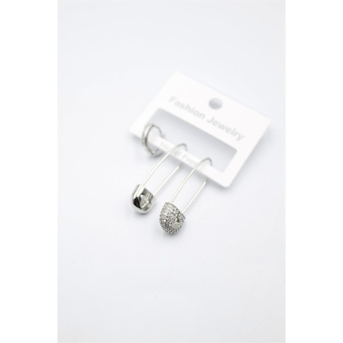 3lü Filkete Küpe - Gümüş