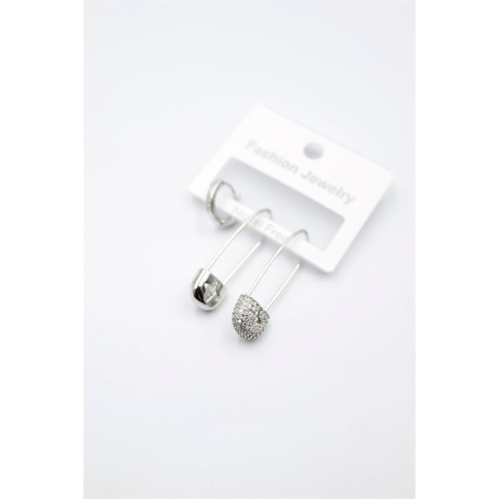 3lü Filkete Küpe - Gümüş