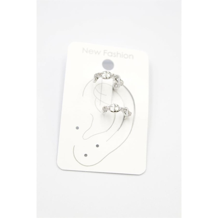 2li Taşlı Kıkırdak Küpe - Gümüş