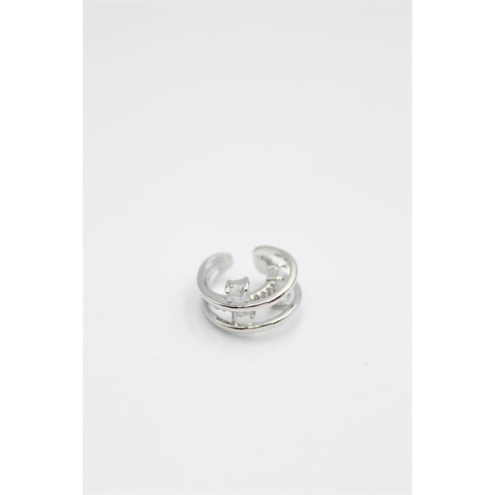 Taşlı Kıkırdak Küpe - Gümüş