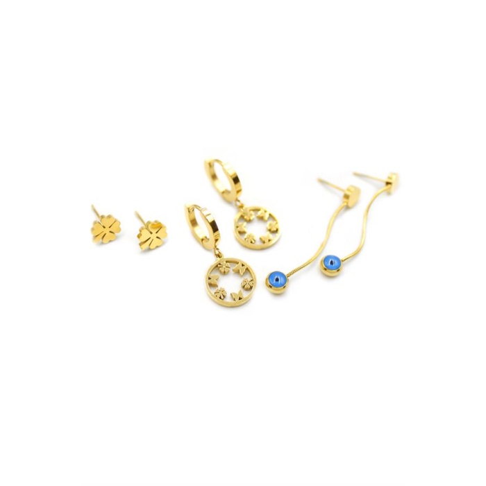 6lı Yonca Küpe - Altın