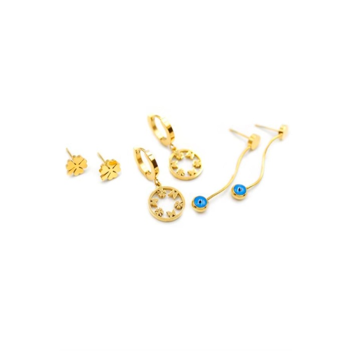 6lı Yonca Küpe - Altın