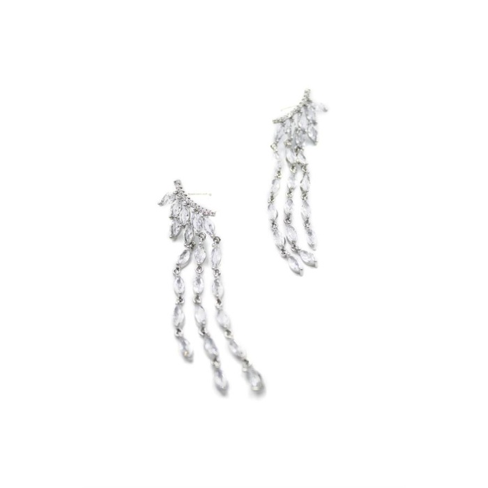 Zirkon Taşlı Küpe - Gümüş