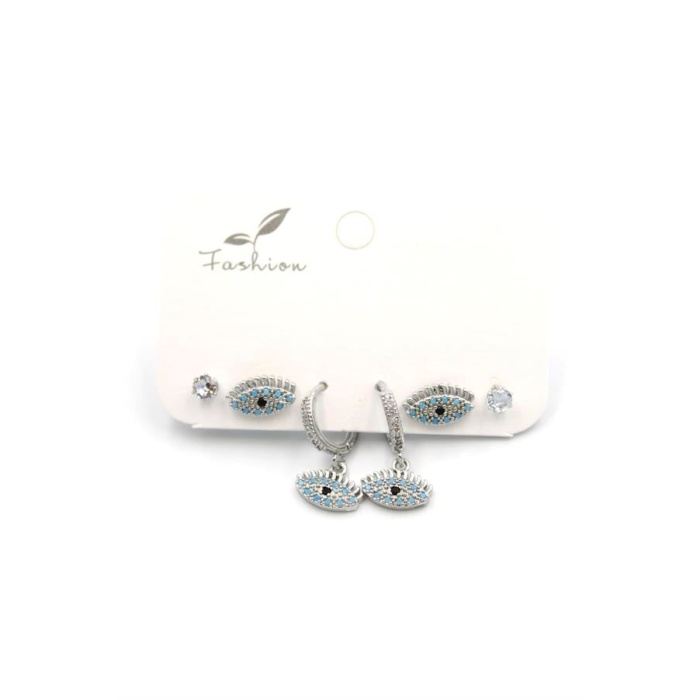 Çoklu Göz Küpe - Gümüş