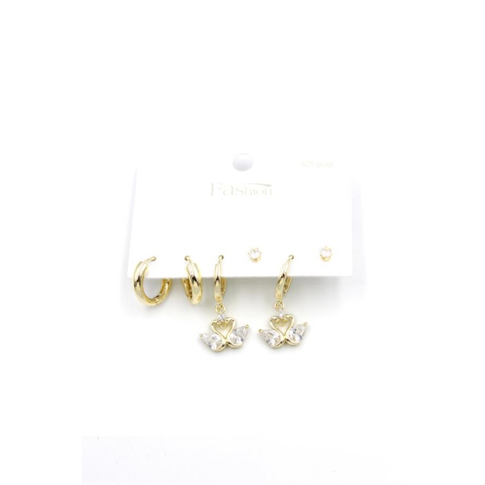 Çoklu Kuğu Küpe - Altın