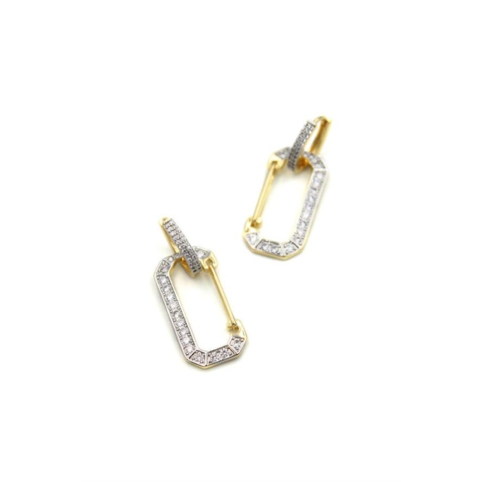 Taşlı Vip Küpe - Altın