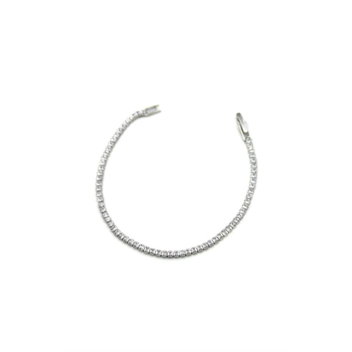 Kare Taşlı Su yolu Bileklik - Gümüş