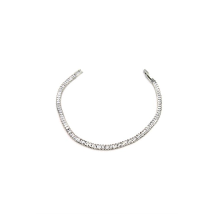 Baget Taşlı Bileklik - Gümüş