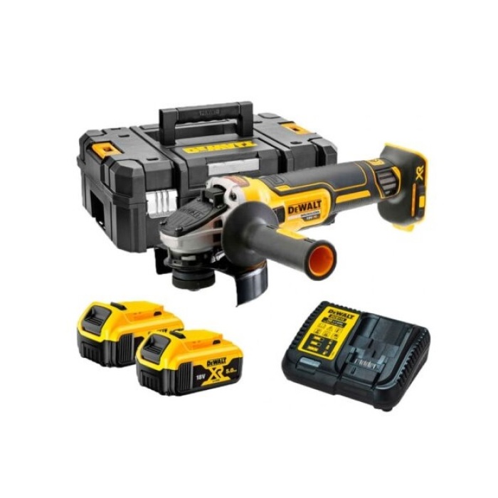Dewalt DCG405P2 18V 5.0 Ah Li-ion 125 mm Kömürsüz Çift Akülü Avuç Taşlama