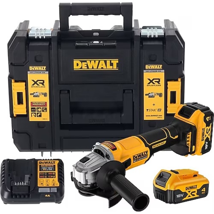 Dewalt DCG407M2T 18V 4.0 Ah Li-ion 125 mm Kömürsüz Çift Akülü Avuç Taşlama