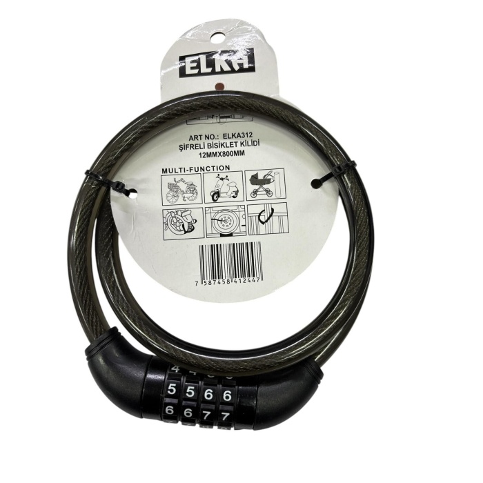 Ennalbur Elka 312 Şifreli Bisiklet Kilidi 80 cm