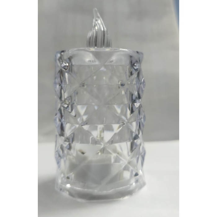 Led Mum Şeffaf Kristal LED Mum Pilli Alevsiz Çay Mumu Düğün Doğum Günü Ortam Işığı Mini