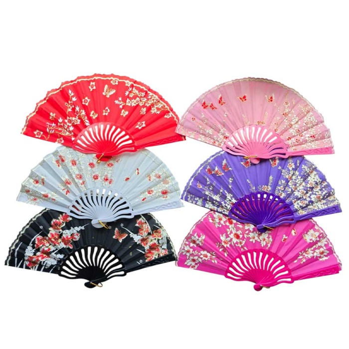 Plastik Kumaş Yelpaze 12 li Karışık OB-051