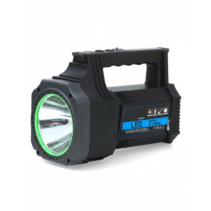 Şarjlı Dev Boy El Feneri 25W Süper Parlak LED El Lambası Kamp, Av ve Güvenlik İçin İdeal