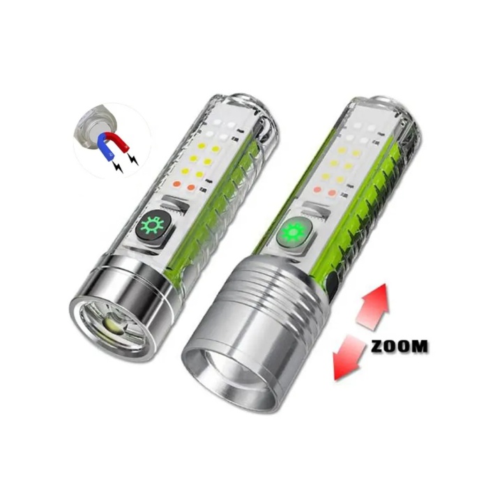 El Feneri 8 Mod Şarjlı Fosforlu Mıknatıslı Led El Feneri
