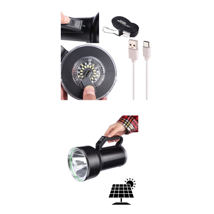 Taşınabilir Solar Şarjlı LED Fener Powerbank Özellikli Kamp ve Acil Durum İçin Süper Parlak Işık
