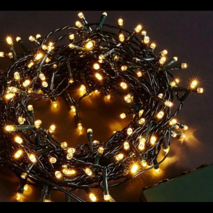 10 M 100 Led Boncuk Lamba Gün Işığı Siyah Kablo MZ-18-4