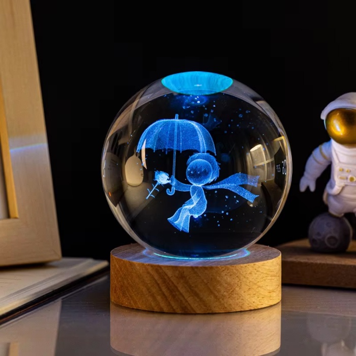 Renk Değiştiren Usb li Cam Küre Şemsiyeli Çocuk