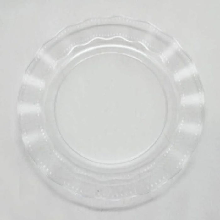 Şeffaf Lüks Plastik Mika Yuvarlak Tabak 22 Cm 6 Adet