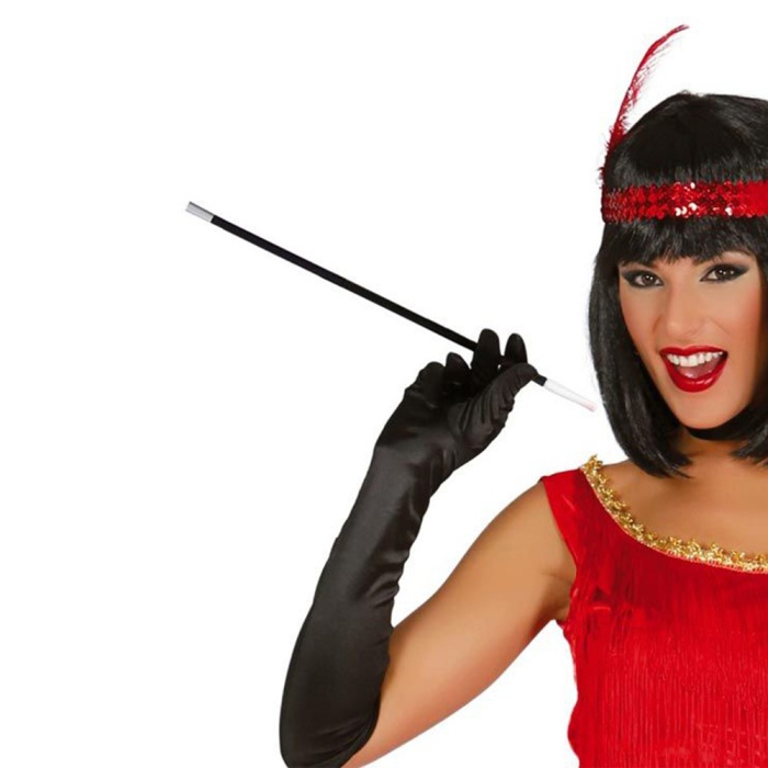 1920ler 1990lar Gatsby Kadın Aksesuar Seti – Kırmızı Charleston Saç Bandı ve Sigaralık