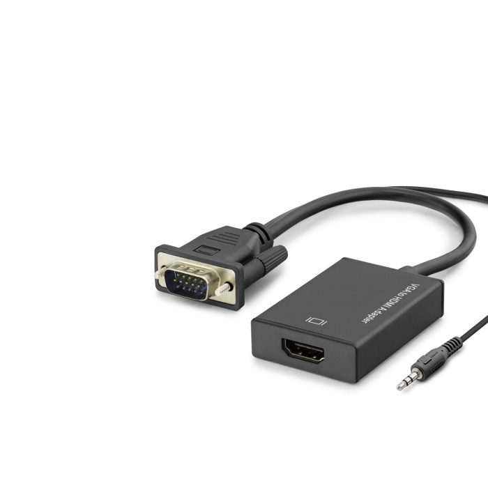 Vga To Hdmi Dişi Ses Çıkışlı Görüntü Dönüştürücü 1080P - Siyah HDX7874