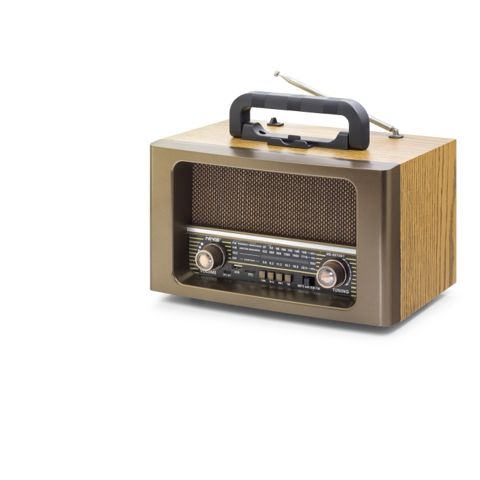 Bluetooth Nostaljik Hoparlör Fm Kumandalı 31 X 17.7 X 19.9 Cm NS6670BT