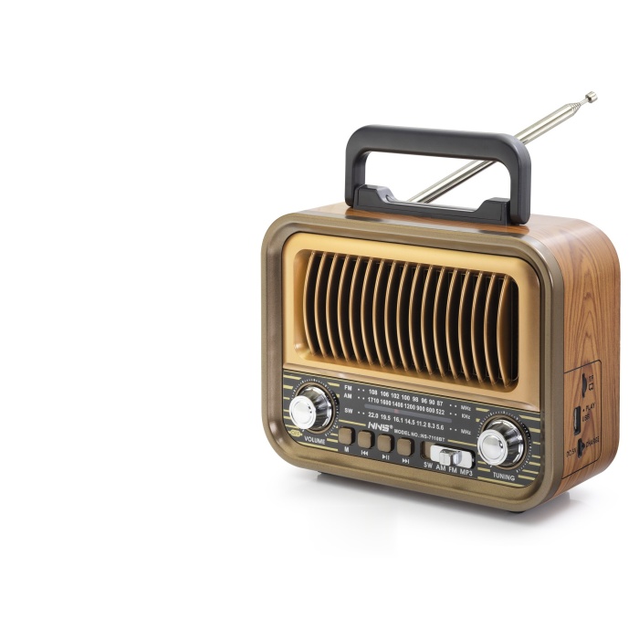 Bluetooth Nostaljik Hoparlör Fm 20 X 10.2 X 14.5 Cm NS7110BT