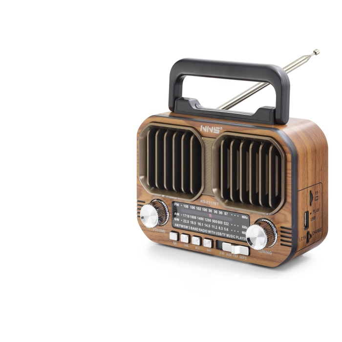 Bluetooth Nostaljik Hoparlör Fm 16.5 X 6.9 X 11.9 Cm NS7117BT