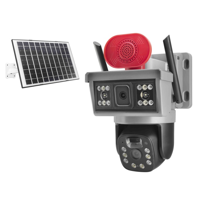 Solar 4G Ip Kamera 2 × 3 Mp Lens V380 Siyah YT-15G