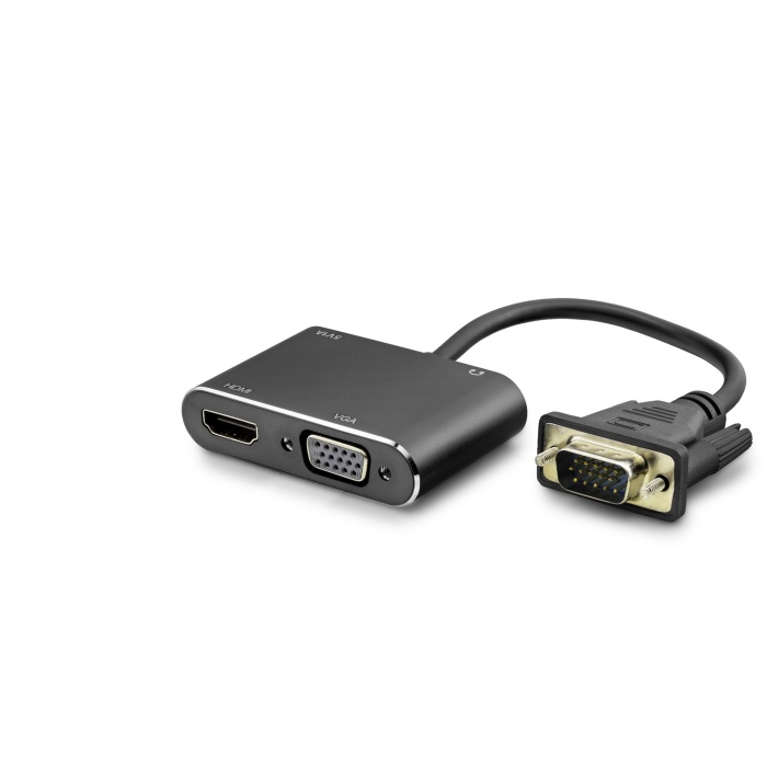 Vga To Hdmi + Vga Dişi Ses Çıkışlı Görüntü Dönüştürücü 1080P 22 Cm - Siyah HDX7821