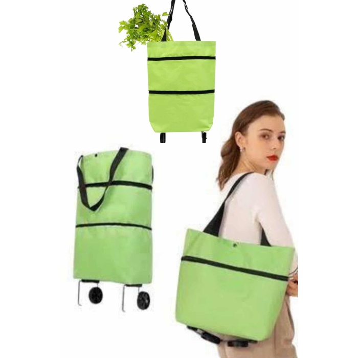 Katlanabilir Tekerlekli Alışveriş Çantası Pratik ve Detaylı Pazar Arabası