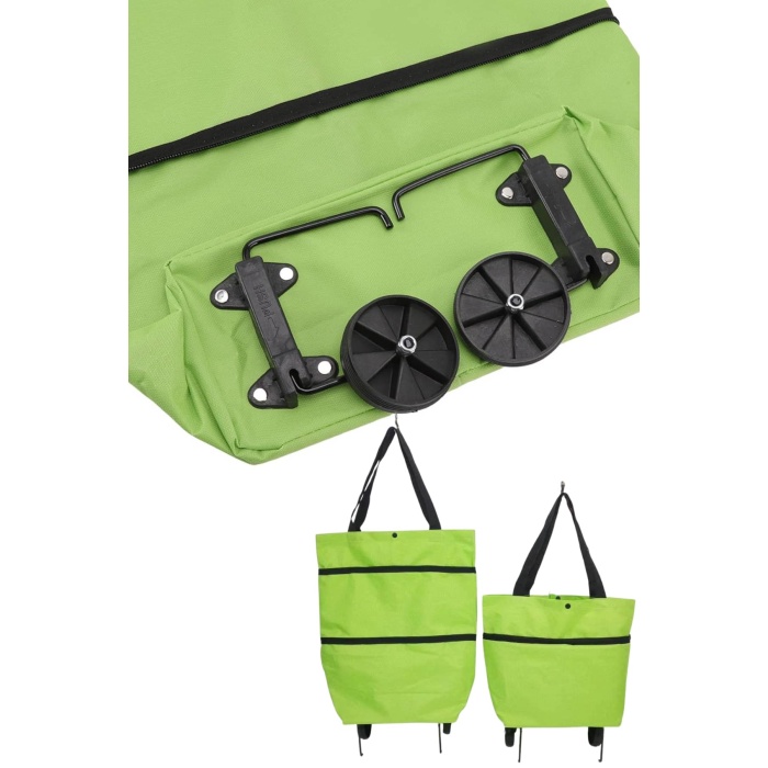 Pazar Arabası ve Alışveriş Çantası Çift Yönlü Kolay Tekerlekli Taşınabilir