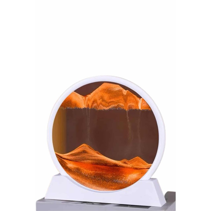 Dekoratif Kum Sulu Kum Saati Yuvarlak Şık Kum Tablosu Kum Saati Şeklinde Kum Tablo