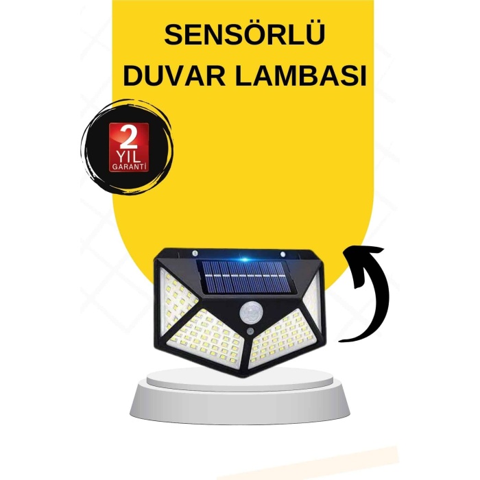 SENSÖRLÜ GÜNEŞ ENERJİLİ DUVAR LAMBASI