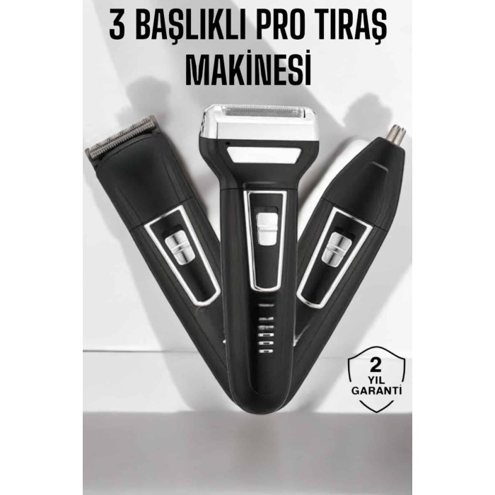 3 Başlıklı Profesyonel Tıraş Makinesi