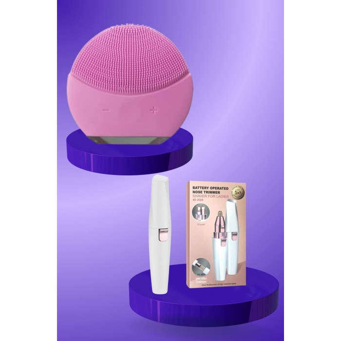 Kulak Burun ve Yüz Epilasyon Aleti ve Yüz Masaj Aleti İkili Cilt Bakım Seti