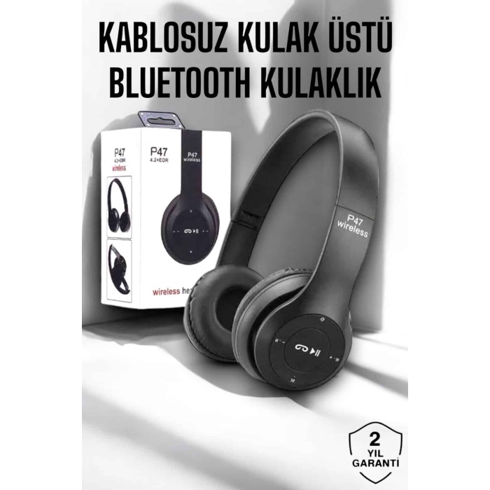 Kulak Üstü TF Kart ve AUX Destekli Ergonomik Bluetooth Kulaklık