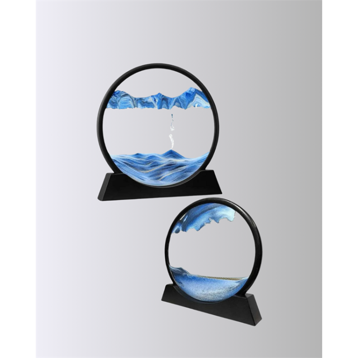 Döndürülebilir Dinamik Kum Tablosu – Stres Giderici, Yüksek Kaliteli Cam ve Doğal Kum ile Sanatsal Masa Dekoru