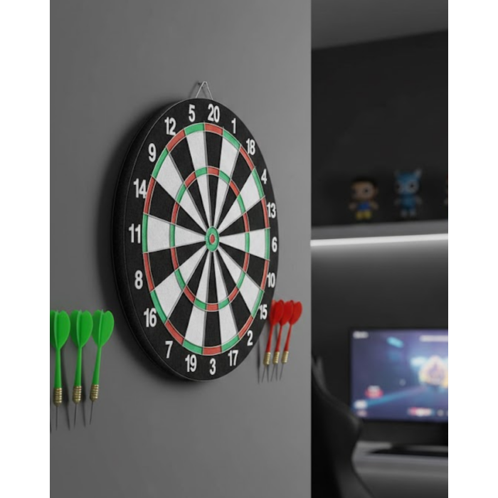 Kaliteli Ahşap Dart Tahtası 12 İnç  4 Dart Ok Seti
