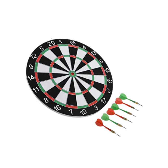 Kaliteli Ahşap Dart Tahtası 12 İnç 4 Adet Metal İğne Uçlu Ok