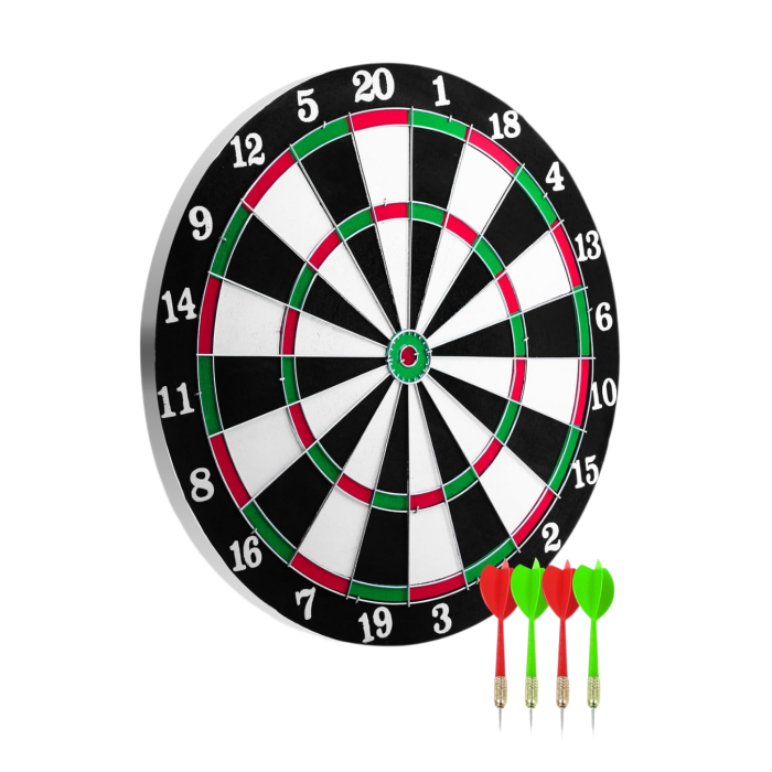Ev ve Oyun Alanları İçin Dart Tahtası 12 İnç 4 Dart Oku Dahil