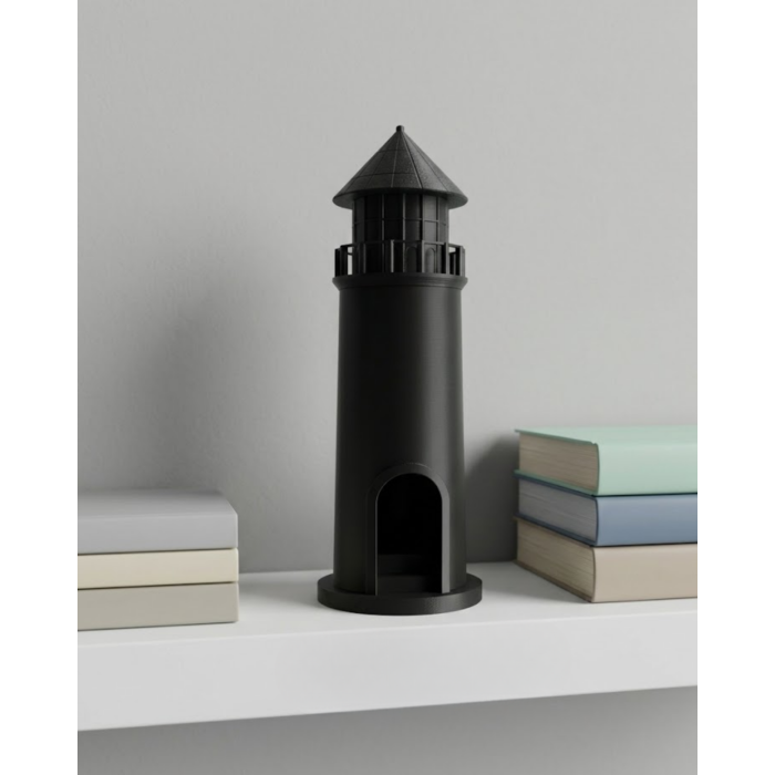 3D Deniz Feneri Mumluk Siyah Dekoratif Masa Üstü Aksesuar